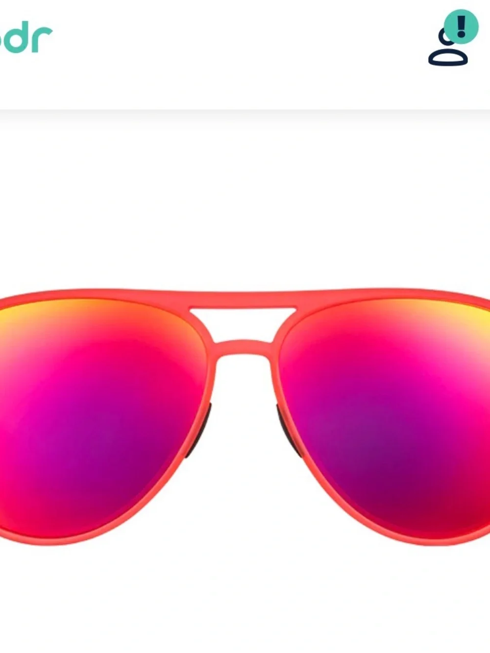 Captain Blunts Red Eye Aviator Sunglasses with Pink Mirror Lenses GOODR